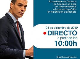 El Presidente Sánchez se dirige a las tropas españolas en el extranjero 