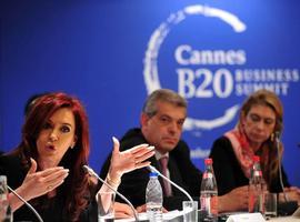La presidenta de Argentina llama en Cannes a \"volver al capitalismo serio\"
