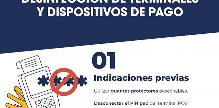 ¿Cómo desinfectar los terminales y dispositivos de pago
