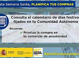 Industria aconseja planificar las compras de Semana Santa y elegir comercio de proximidad