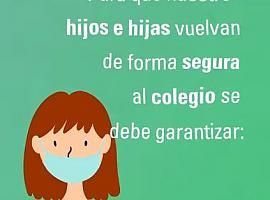 Unicef pide que la vuelta al cole sea con garantías de salud para los niños y niñas
