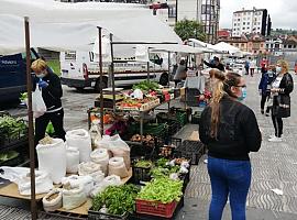 Los mercados de Langreo recuperan esta semana el 100 % de sus puestos