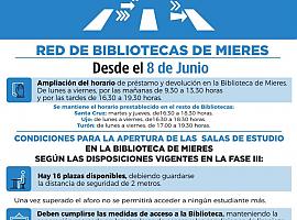 Las salas de estudio de la Biblioteca de Mieres, abiertas desde el lunes