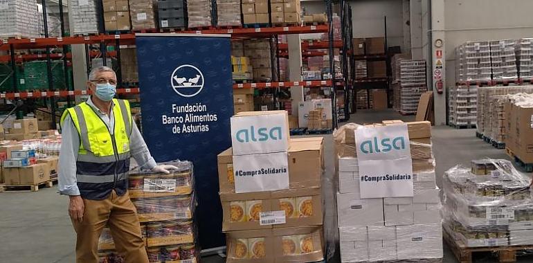 Los empleados de Alsa en Asturias donan 1.318 kilos de alimentos al Banco de Alimentos