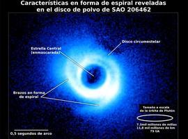 Una estrella con brazos en forma de espiral