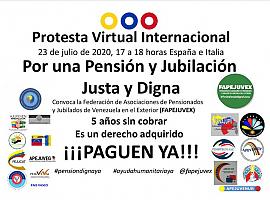 Protesta virtual mundial de pensionados y jubilados de Venezuela en el Exterior