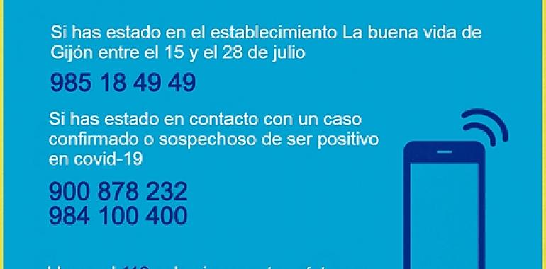 ALERTA  para clientes del bar “La Buena Vida”, de Gijón (15 a 28 Jul), llamar al 985184949