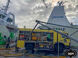 Incendio en la bodega de un barco en construcción, en Navia