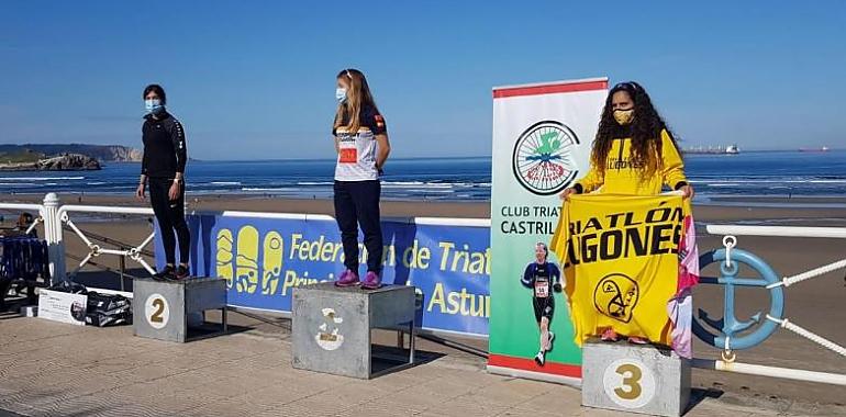 Tania Álvarez y Diego Martín ganan el Asturias de Duatlón en Salinas