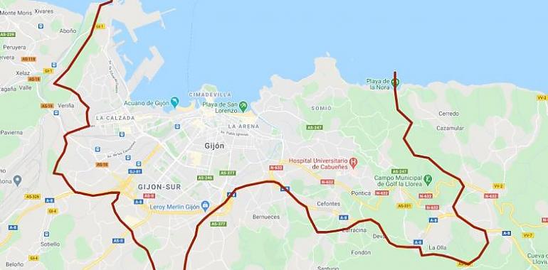 Mapa de los cierres perimetrales en Oviedo y Gijón