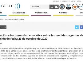 Instrucciones a los centros asturianos para adaptarse a las últimas medidas urgentes