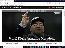 Conmoción en Argentina por la muerte de Diego Armando Maradona