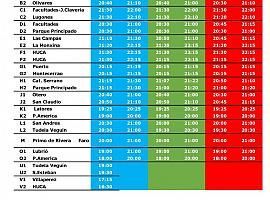 Modificación de los horarios de los últimos servicios en el transporte urbano de Oviedo