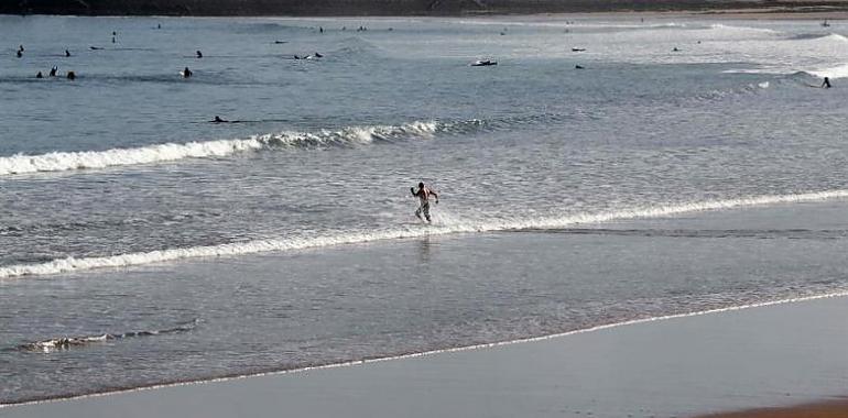 Esta noticia no tiene titular. Solo fíjense en la foto. Playa de Gijón 18/02/2021