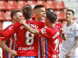 Dos goles de Djuka dan la victoria al Sporting ante el RCD Mallorca