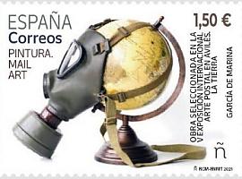 Sello dedicado a la V Exposición Internacional de Arte Postal en Avilés