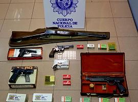 La policía interviene en Oviedo gran cantidad de armas de fuego y 3000 cartuchos del 22