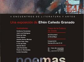 Exposición de poemas e ilustraciones de Efrén Cañedo en Grao