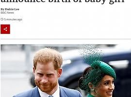 El príncipe Harry y Meghan anuncian el nacimiento de una niña