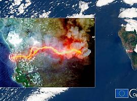 Así se ve el río de lava en La Palma desde el espacio