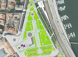 La calle del Muelle en Avilés pasa a tener un carril por sentido en el tramo paralelo al parque por las obras