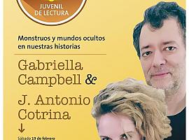 José Antonio Cotrina y Gabriella Campbell en el Club Juvenil de Lectura de Avilés