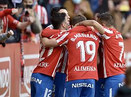 El Sporting golea al FC Cartagena en El Molinón (4-1)