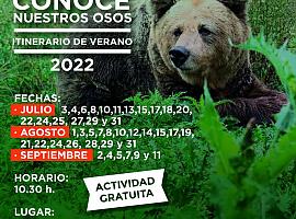 El domingo se inician los itinerarios de verano “Conoce nuestros osos”