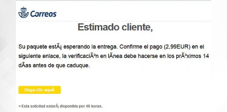 Correos dispuesta a acabar con las estafas de mails fraudulentos de paquetería