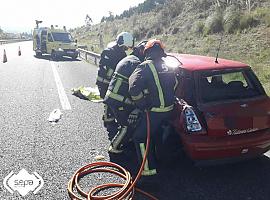 Accidente de tráfico con persona herida en la AS-II a la altura de Llanera en la tarde de ayer