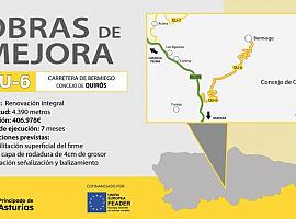 407.000 euros nos va a costar la mejora de la carretera QU-6 en Quirós