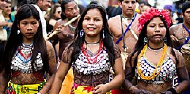 El grupo de mujeres del pueblo indígena de Embera Dóbida galardonado con el premio Gijón Ciudad Defensora de los Derechos Humanos