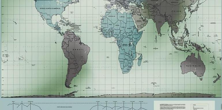 Editado el primer mapamundi en asturiano
