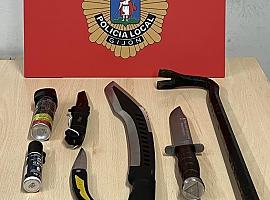 Detenido en Gijón yendo en moto y portando varias armas y dando positivo en varias drogas