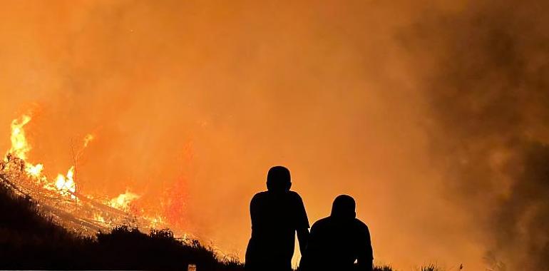 A estas horas se registran en Asturias 11 incendios forestales en diez concejos