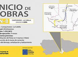 Comienza la segunda fase de las obras de la carretera Campumanes-La Cubilla, en Lena, con una inversión de 1,3 millones