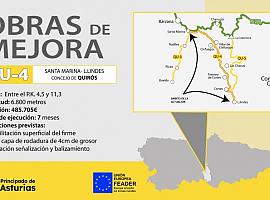 500.000 euros la segunda fase de las obras de mejora de la carretera Santa Marina- L.lindes, en Quirós