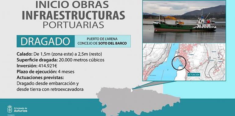 Se inicia el dragado del puerto de L’Arena, en Soto del Barco, con una inversión de más de 400.000 euros