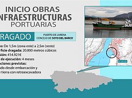 Se inicia el dragado del puerto de L’Arena, en Soto del Barco, con una inversión de más de 400.000 euros