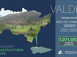 Adjudicadas por 1,1 millones las obras de la red de caminos de la concentración parcelaria de Mones, La Mortera, El Faidal y Espiniella, en Valdés