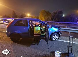 Herida de gravedad en accidente de tráfico en la AS-II, sentido Oviedo, a la altura de Lugo de Llanera