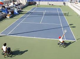 Exhibición de tenis en silla de ruedas en el Mutua Madrid Open para acercar y concienciar