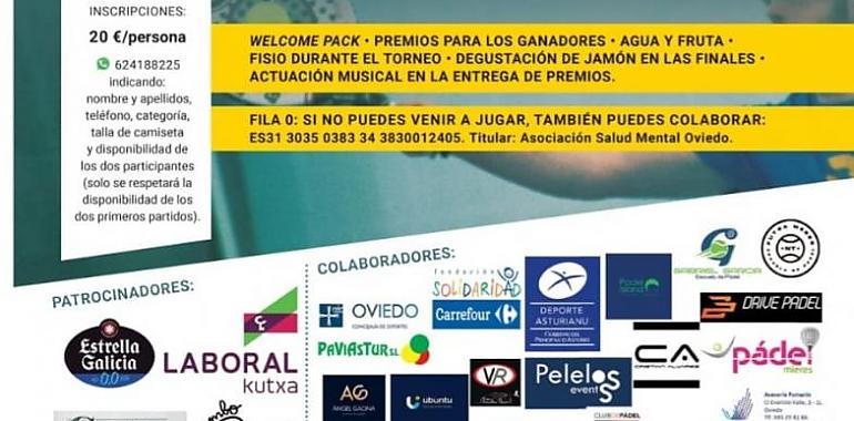 Torneo de pádel solidario pro-salud mental en Oviedo