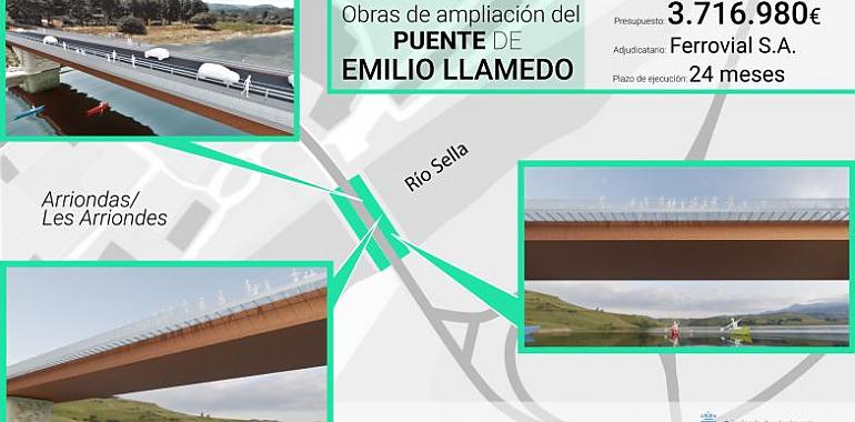 Adjudicada la obra de ampliación del puente Emilio Llamedo de Arriondas/Les Arriondes por 3,7 millones