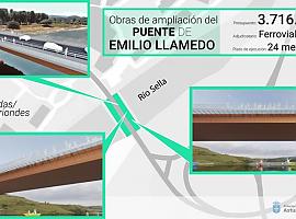 Adjudicada la obra de ampliación del puente Emilio Llamedo de Arriondas/Les Arriondes por 3,7 millones