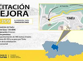 Salen a licitación las obras de mejora de la travesía urbana de la AS-359 en Tinéu por 130.000 euros