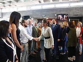 La Reina Doña Letizia asiste al inicio de las clases en el Centro Integrado de Formación Profesional de Comunicación, Imagen y Sonido en Langreo