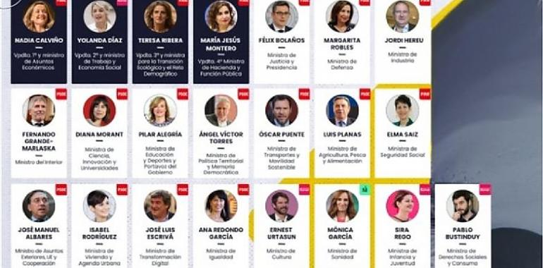 Los 22 ministros: continúan también Albares, Robles y Marlaska