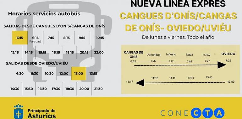 Nuevo autobús exprés conecta Cangues dOnís con Oviedo en un abrir y cerrar de ojos