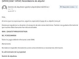 Nueva estafa de alquiler a través de correos electrónicos "Recordatorio de alquiler"